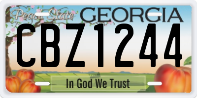 GA license plate CBZ1244