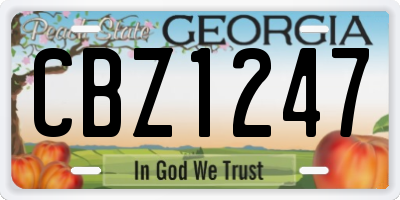 GA license plate CBZ1247