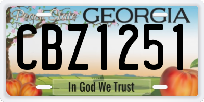 GA license plate CBZ1251