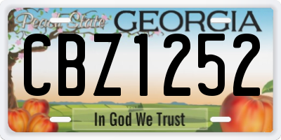 GA license plate CBZ1252