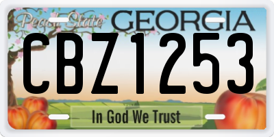 GA license plate CBZ1253