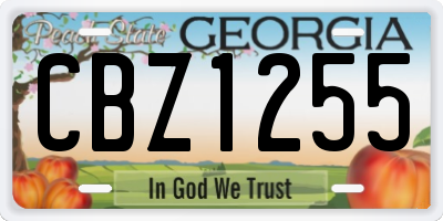 GA license plate CBZ1255