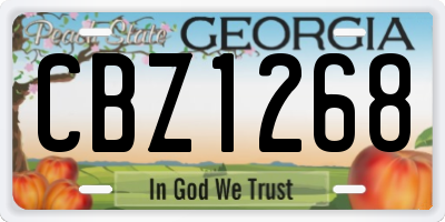 GA license plate CBZ1268