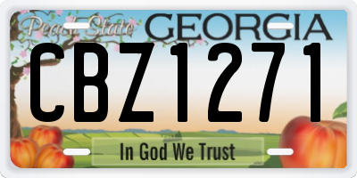 GA license plate CBZ1271