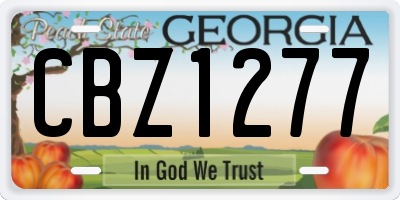 GA license plate CBZ1277