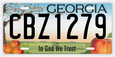 GA license plate CBZ1279