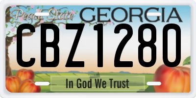 GA license plate CBZ1280