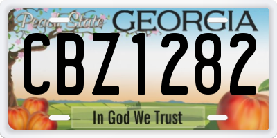 GA license plate CBZ1282