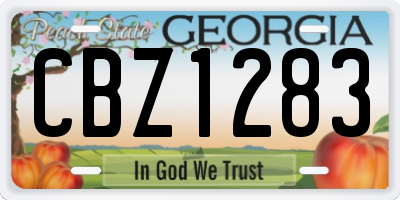 GA license plate CBZ1283