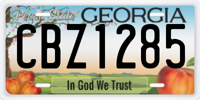 GA license plate CBZ1285