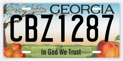 GA license plate CBZ1287
