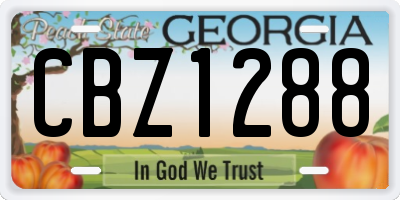GA license plate CBZ1288