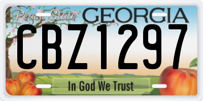 GA license plate CBZ1297