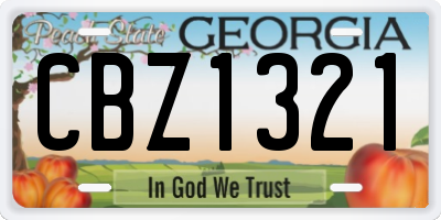 GA license plate CBZ1321
