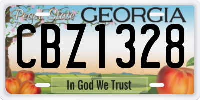 GA license plate CBZ1328