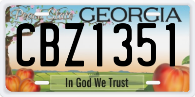GA license plate CBZ1351