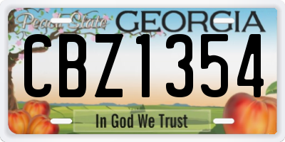 GA license plate CBZ1354