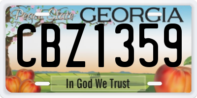 GA license plate CBZ1359