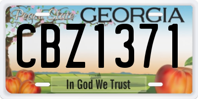 GA license plate CBZ1371