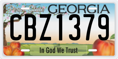 GA license plate CBZ1379