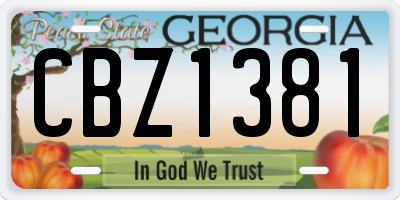 GA license plate CBZ1381