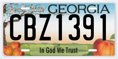 GA license plate CBZ1391