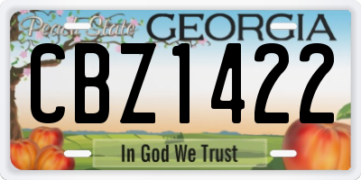 GA license plate CBZ1422