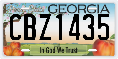 GA license plate CBZ1435