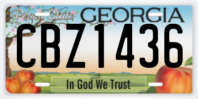 GA license plate CBZ1436