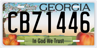 GA license plate CBZ1446