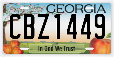GA license plate CBZ1449