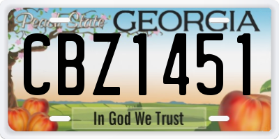 GA license plate CBZ1451