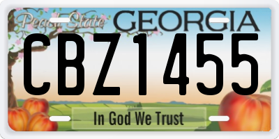 GA license plate CBZ1455