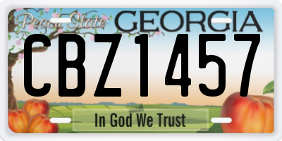 GA license plate CBZ1457