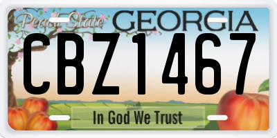GA license plate CBZ1467