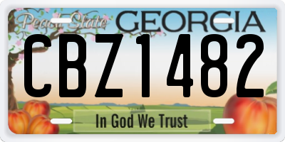 GA license plate CBZ1482