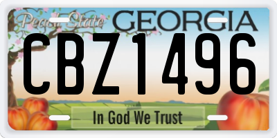GA license plate CBZ1496