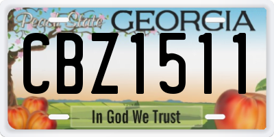 GA license plate CBZ1511