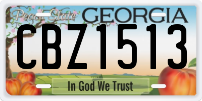 GA license plate CBZ1513