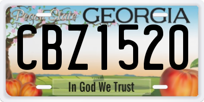 GA license plate CBZ1520