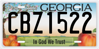 GA license plate CBZ1522