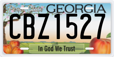GA license plate CBZ1527