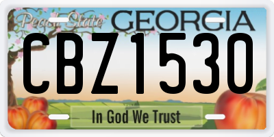 GA license plate CBZ1530