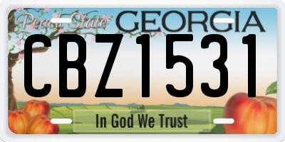 GA license plate CBZ1531