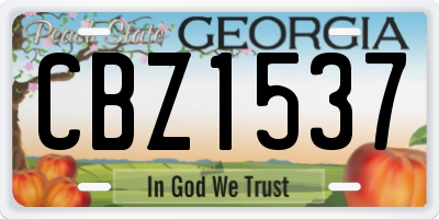 GA license plate CBZ1537