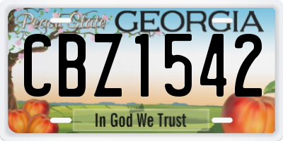 GA license plate CBZ1542
