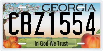 GA license plate CBZ1554