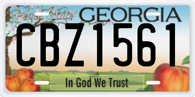 GA license plate CBZ1561