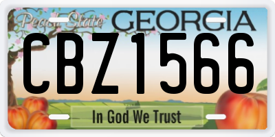 GA license plate CBZ1566