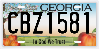 GA license plate CBZ1581